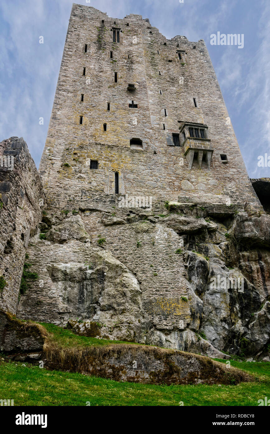 The North Wall of Blarney Castle sits directly on an eight-meter cliff ...