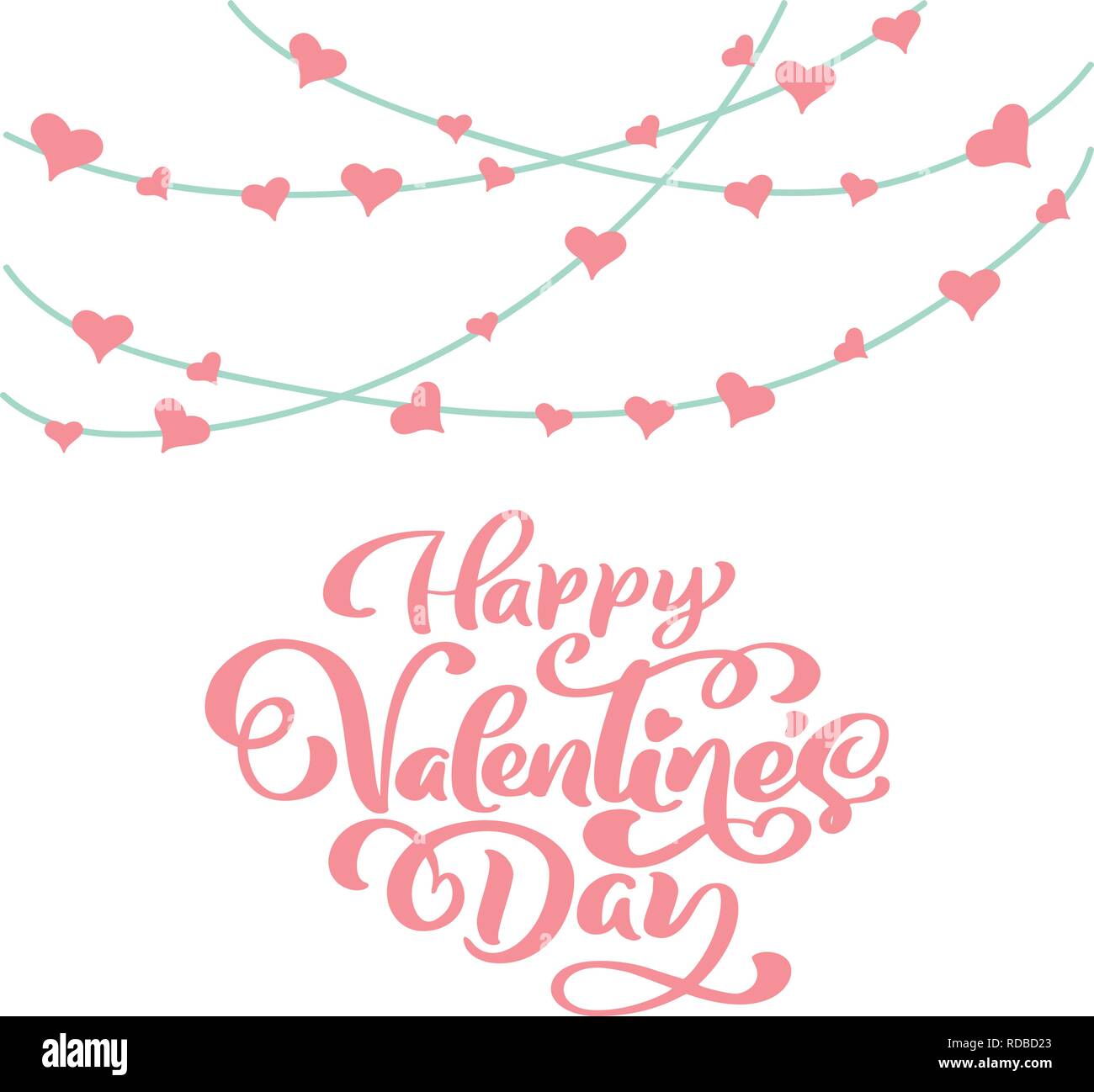 Happy Valentines Day typography poster with handwritten calligraphy ...