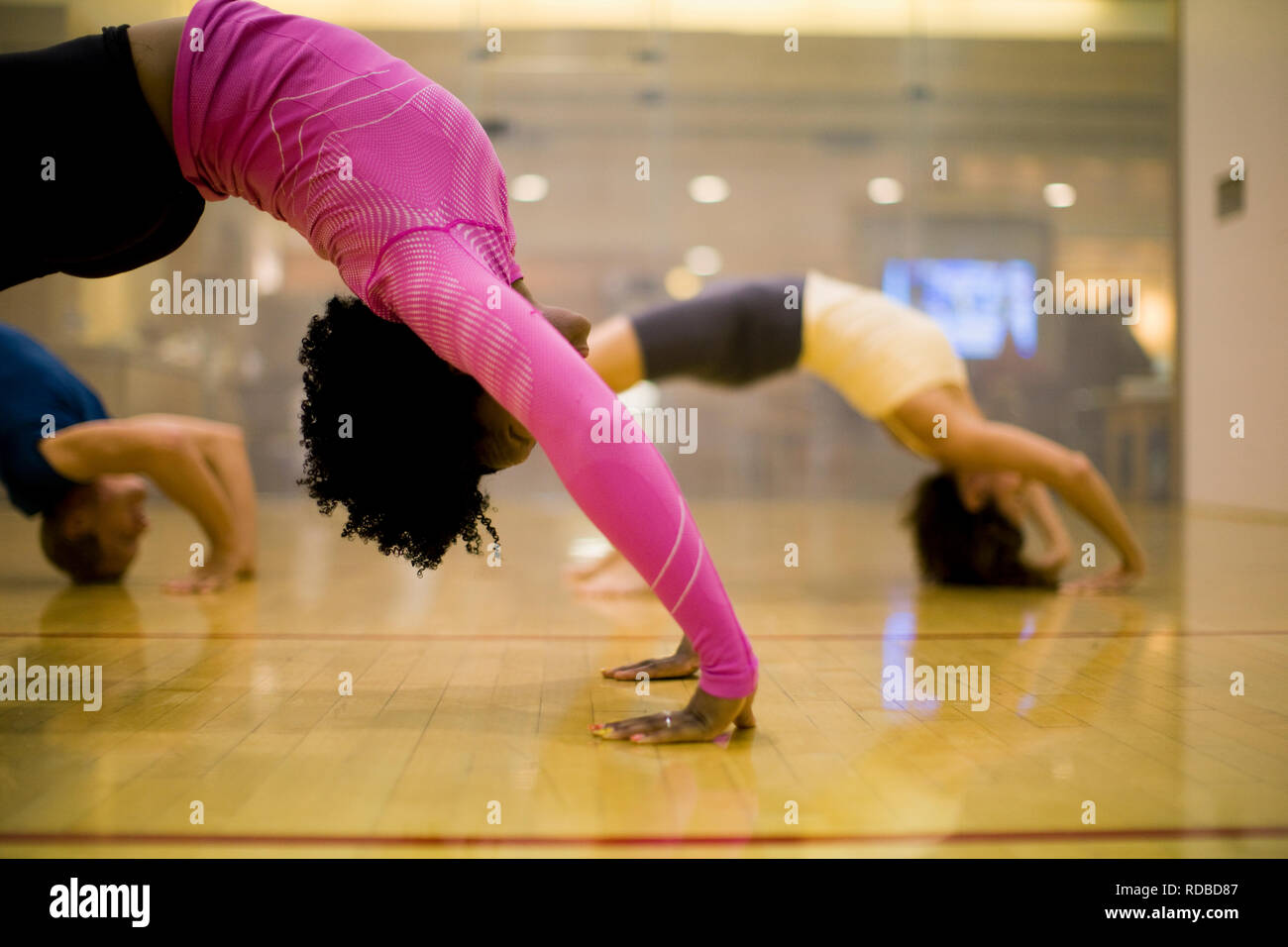 Girl arching her back