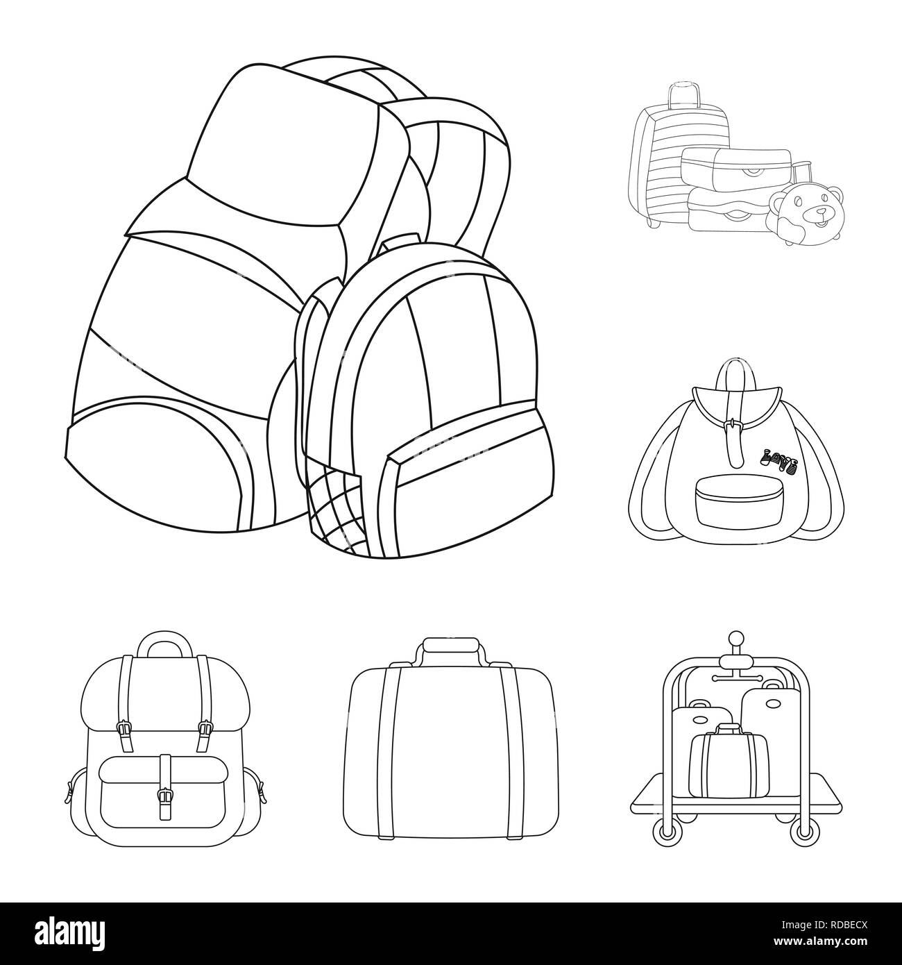 Vector design of and backpack sign. Collection of and pack vector icon for  stock Stock Vector Image & Art - Alamy