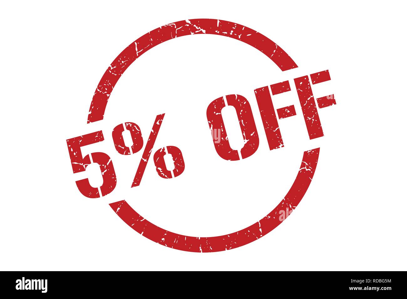 5% off red round stamp Stock Vector Image & Art - Alamy