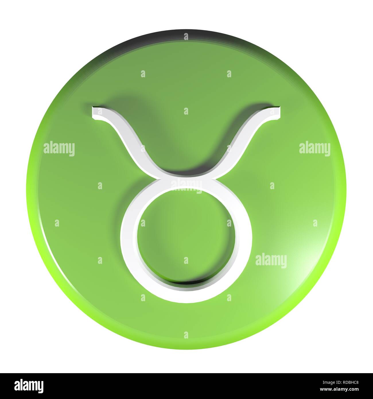 ZODIAC TAURUS ICON green circle push button 3D rendering illustration Stock Photo Alamy