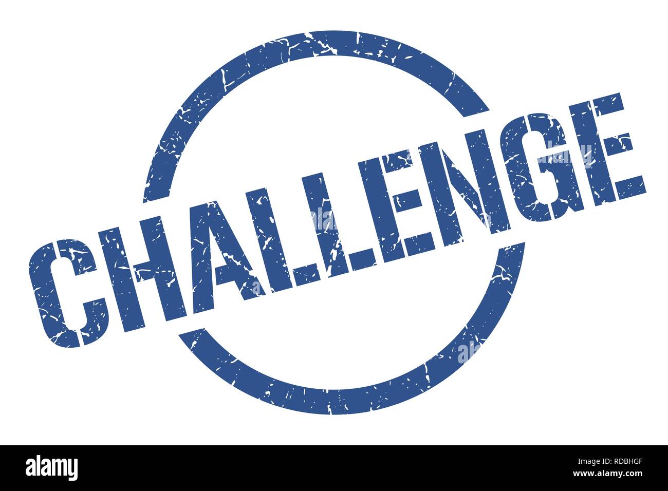 challenge blue round stamp Stock Vector