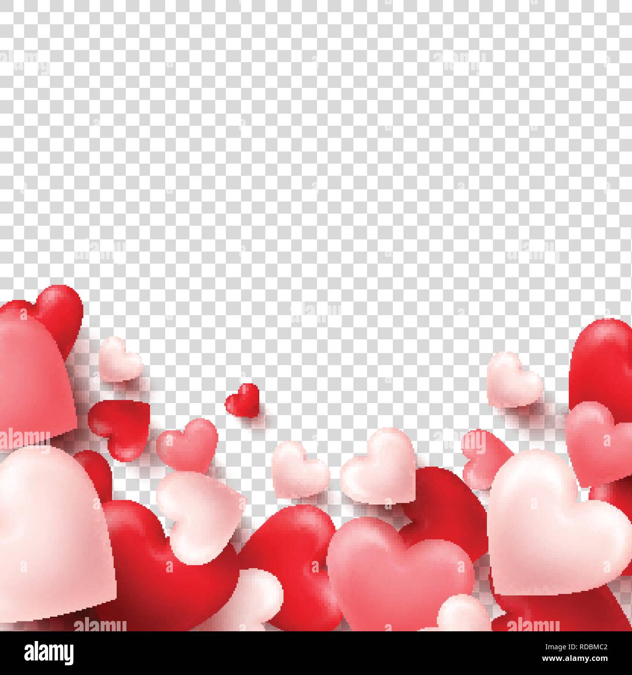 Valentines day abstract background. White, red, pink 3d heart. February 14,  love. Romantic wedding greeting card Stock Vector Image & Art - Alamy