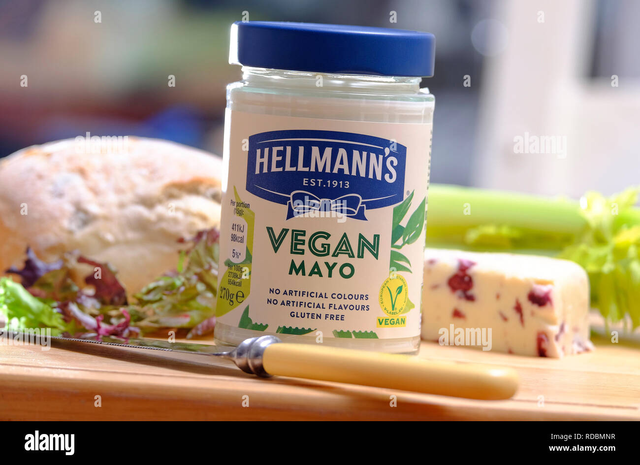 vegan mayo mayonnaise in hellmann's glass jar Stock Photo Alamy