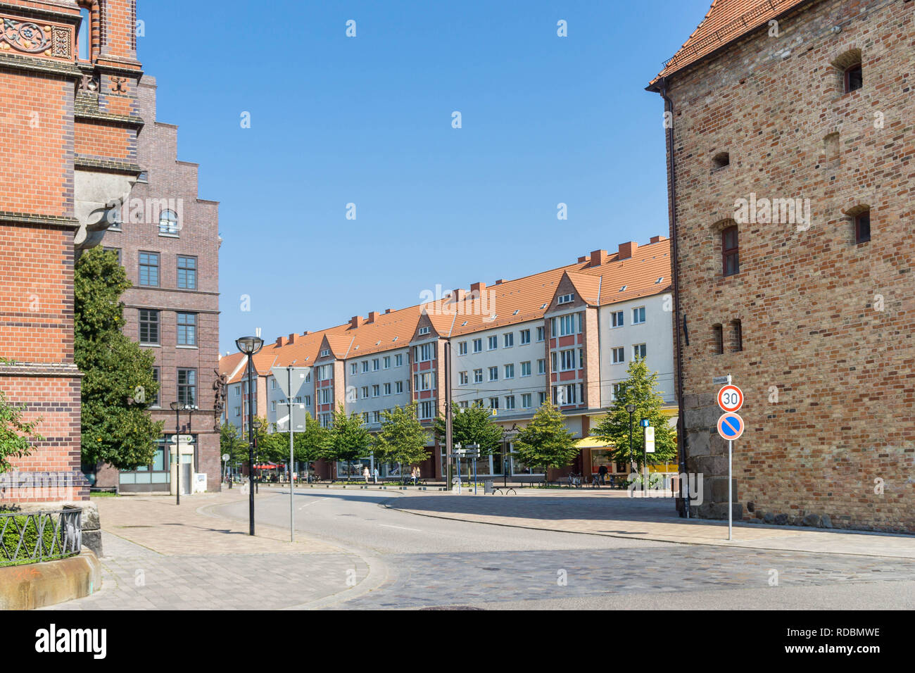 Stone Gate Rostock street view - rostock, steintor gate Stock Photo - Alamy
