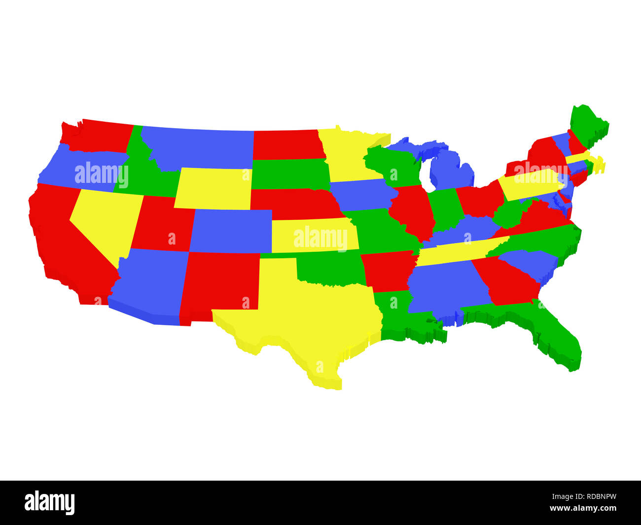 High Resolution Image Multi Coloured Map USA 3d Illustration Over High Resolution Image Multi Coloured Map Usa 3d Illustration Over White Backgrounds RDBNPW 