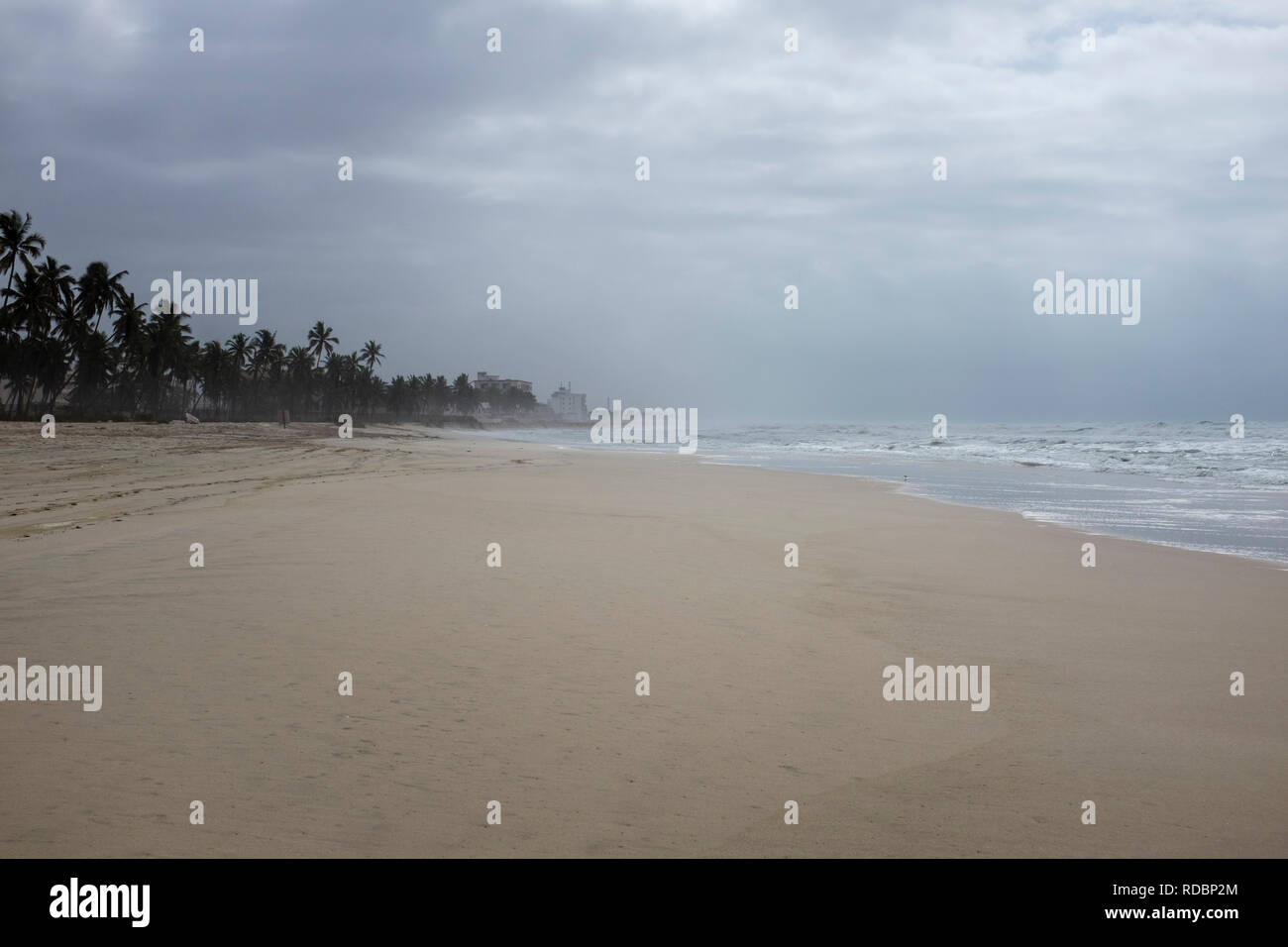 The Arabian Sea, and Dahariz beach,  Salalah, Oman, during Khareef monsoon season Stock Photo