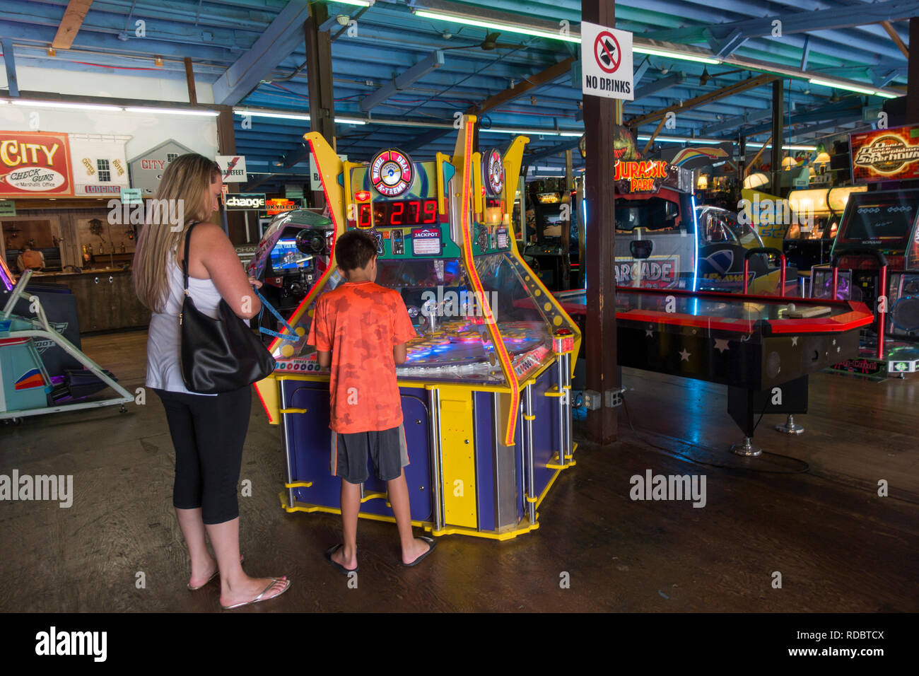 Arcade games in Weirs Beach New Hampshire Stock Photo