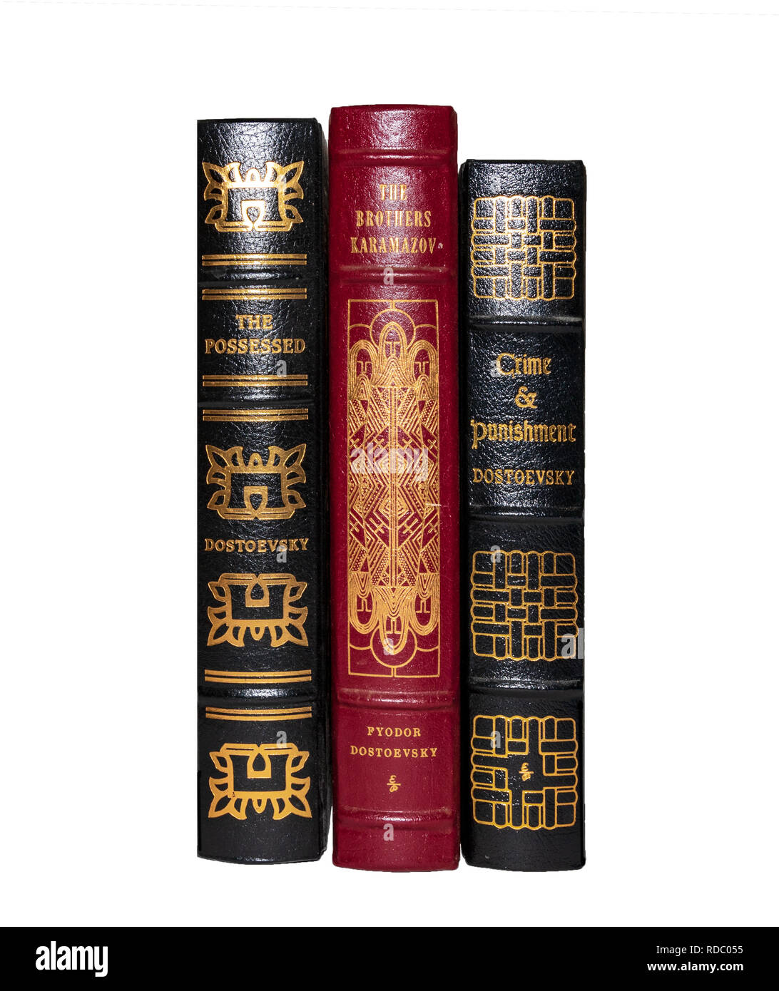 The Easton Press leather-bound editions of Dostoevskys The Possessed,  The Brothers Karamozov, and Crime and Punishment Stock Photo - Alamy