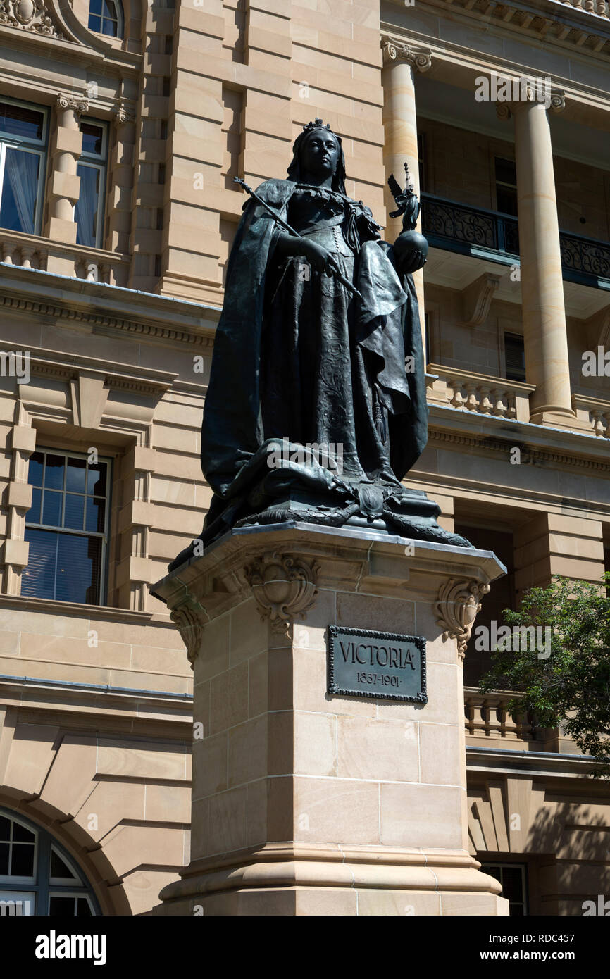 Queen Victoria statue in Queens Gardens, Brisbane, Queensland, Australia Stock Photo