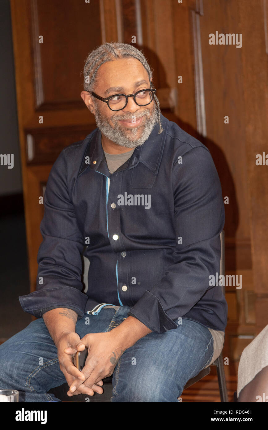 US artist Arthur Jafa during an introducing of the