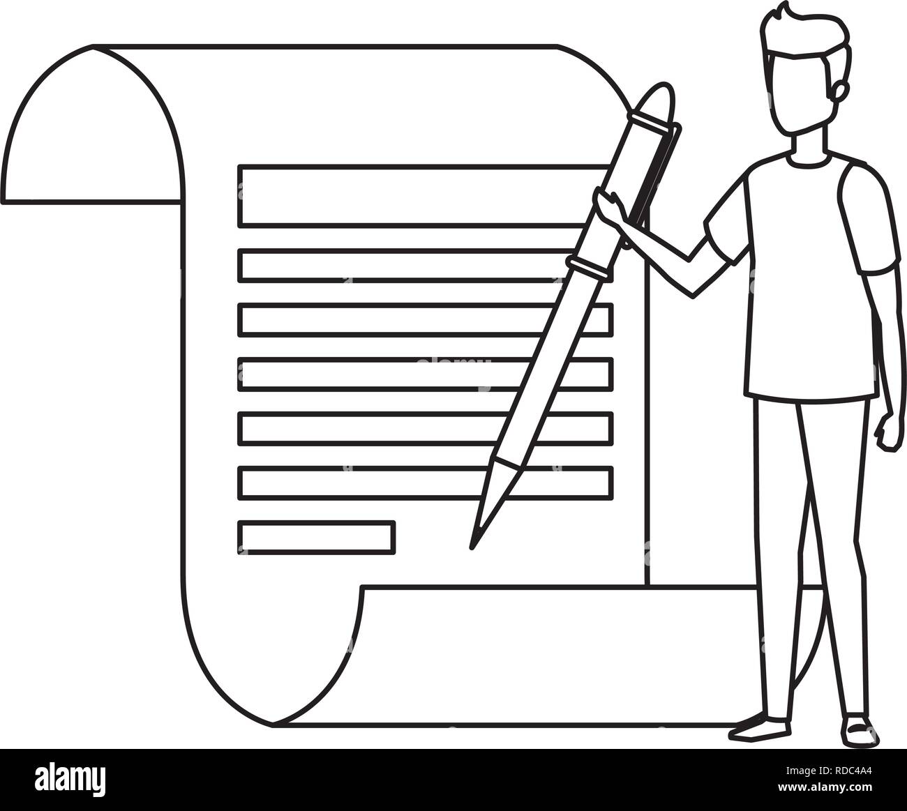 paper document with business person and pen Stock Vector Image & Art ...