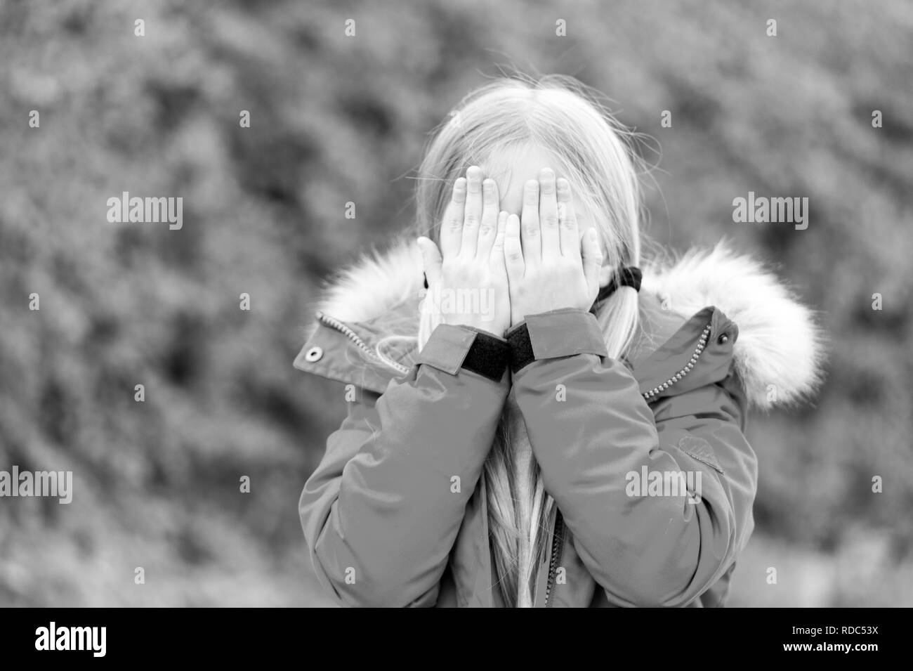 Hide Face Black And White Stock Photos Images Alamy