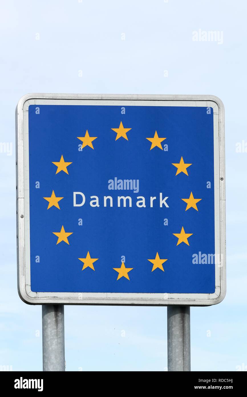 Border sign of Denmark Stock Photo Alamy
