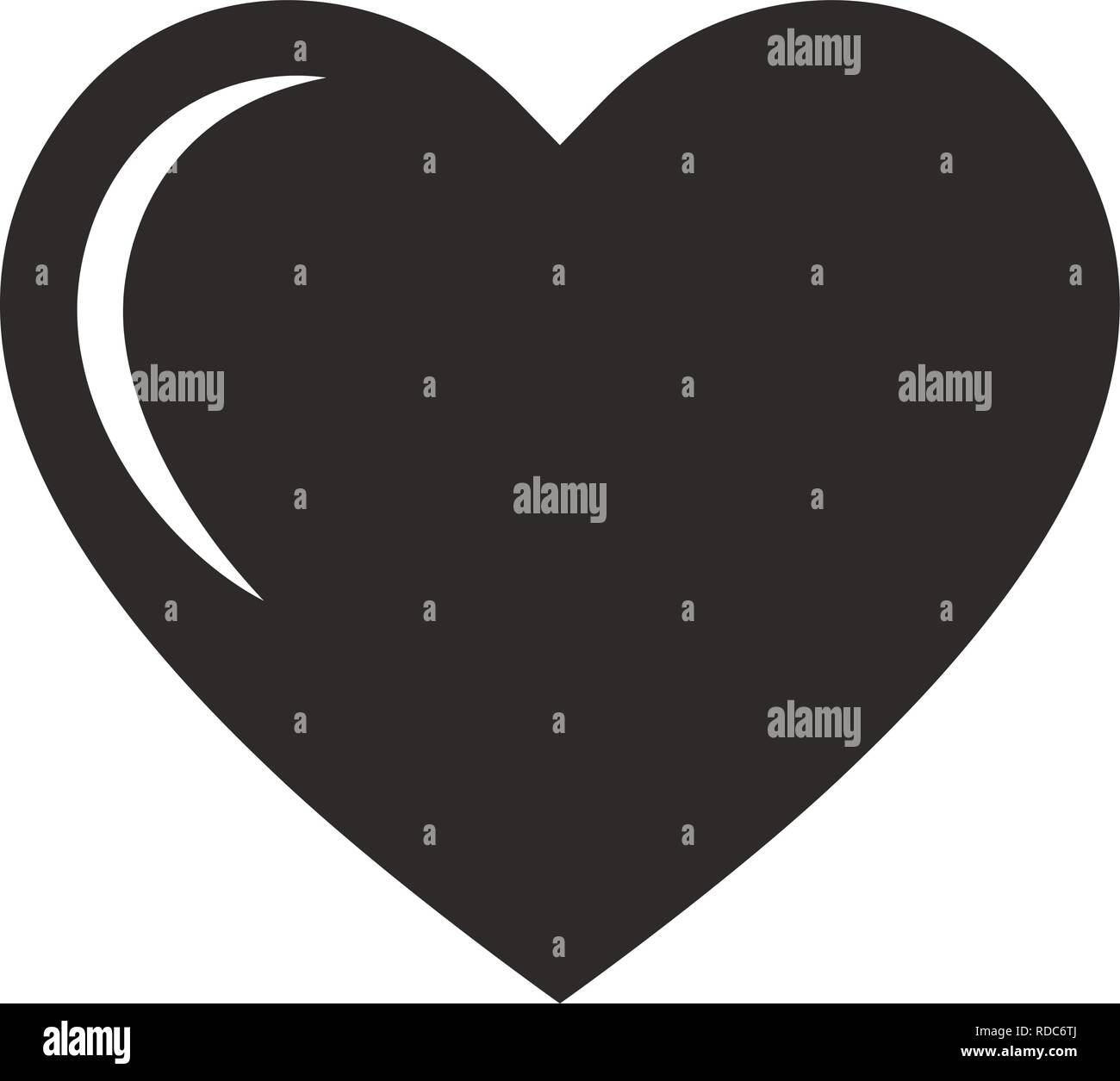 Black heart icon, love icon. Isolated vector illustration on white ...