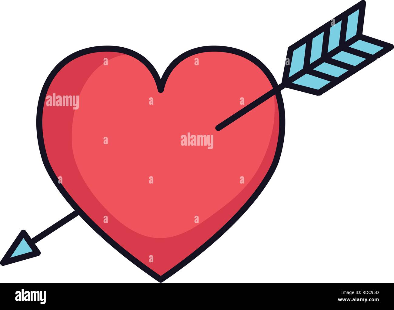 heart love card with arrow Stock Vector Image & Art - Alamy