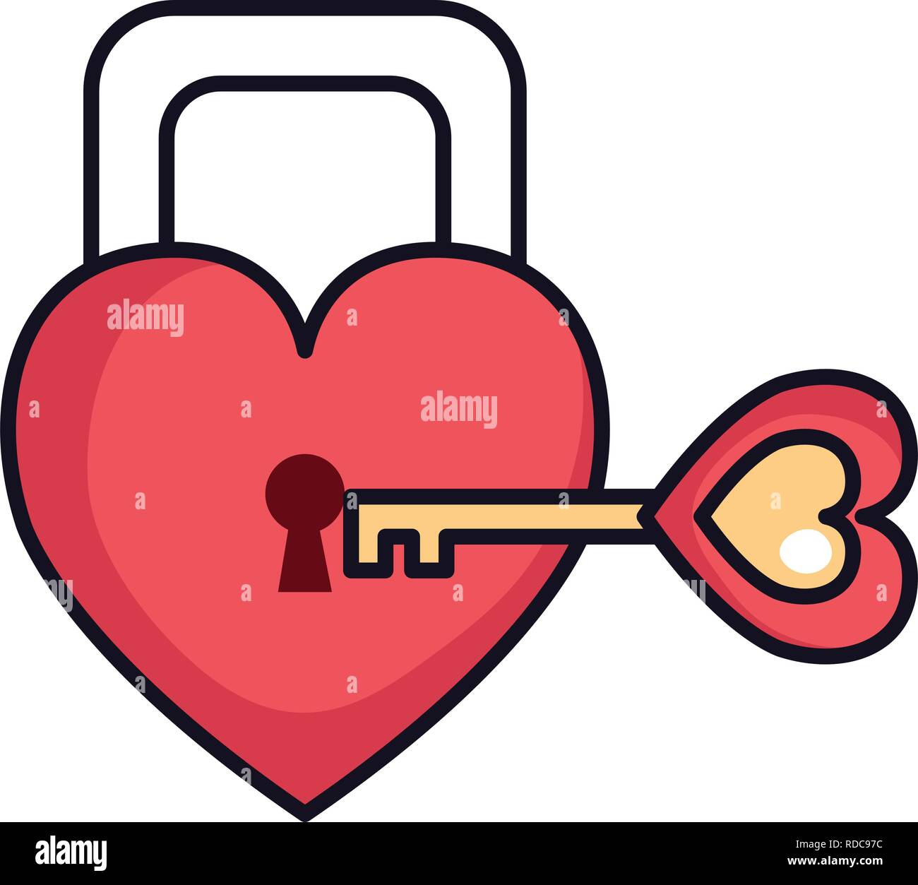 padlock with heart love icon Stock Vector Image & Art - Alamy