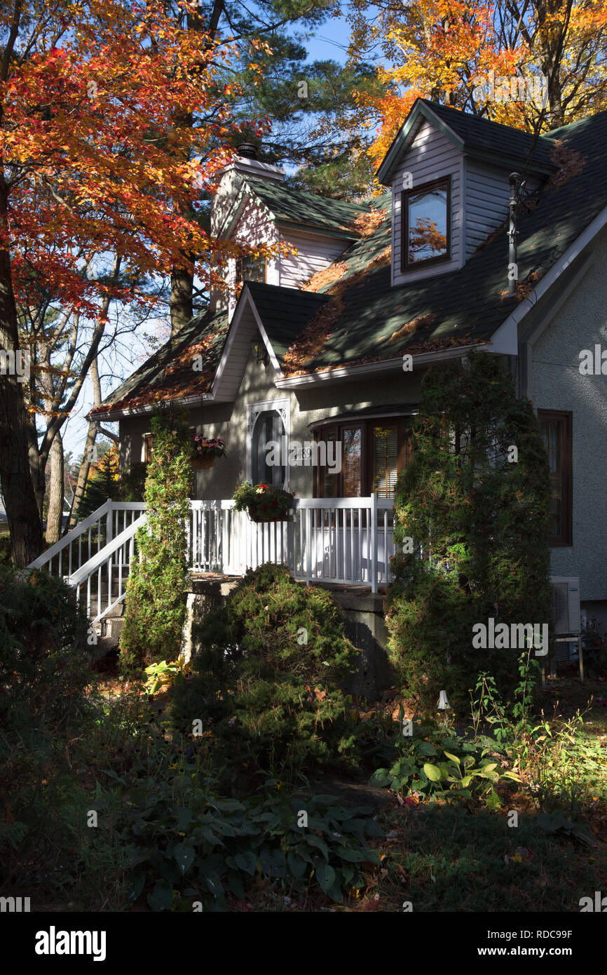 nice old house entrance in fall, Mirabel, QC, Canada Stock Photo Alamy