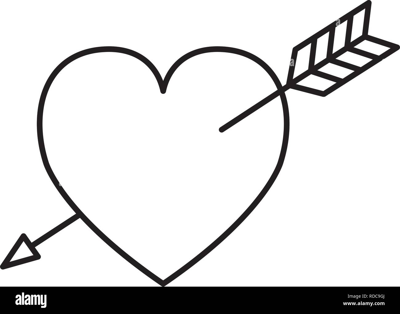 heart love card with arrow Stock Vector Image & Art - Alamy
