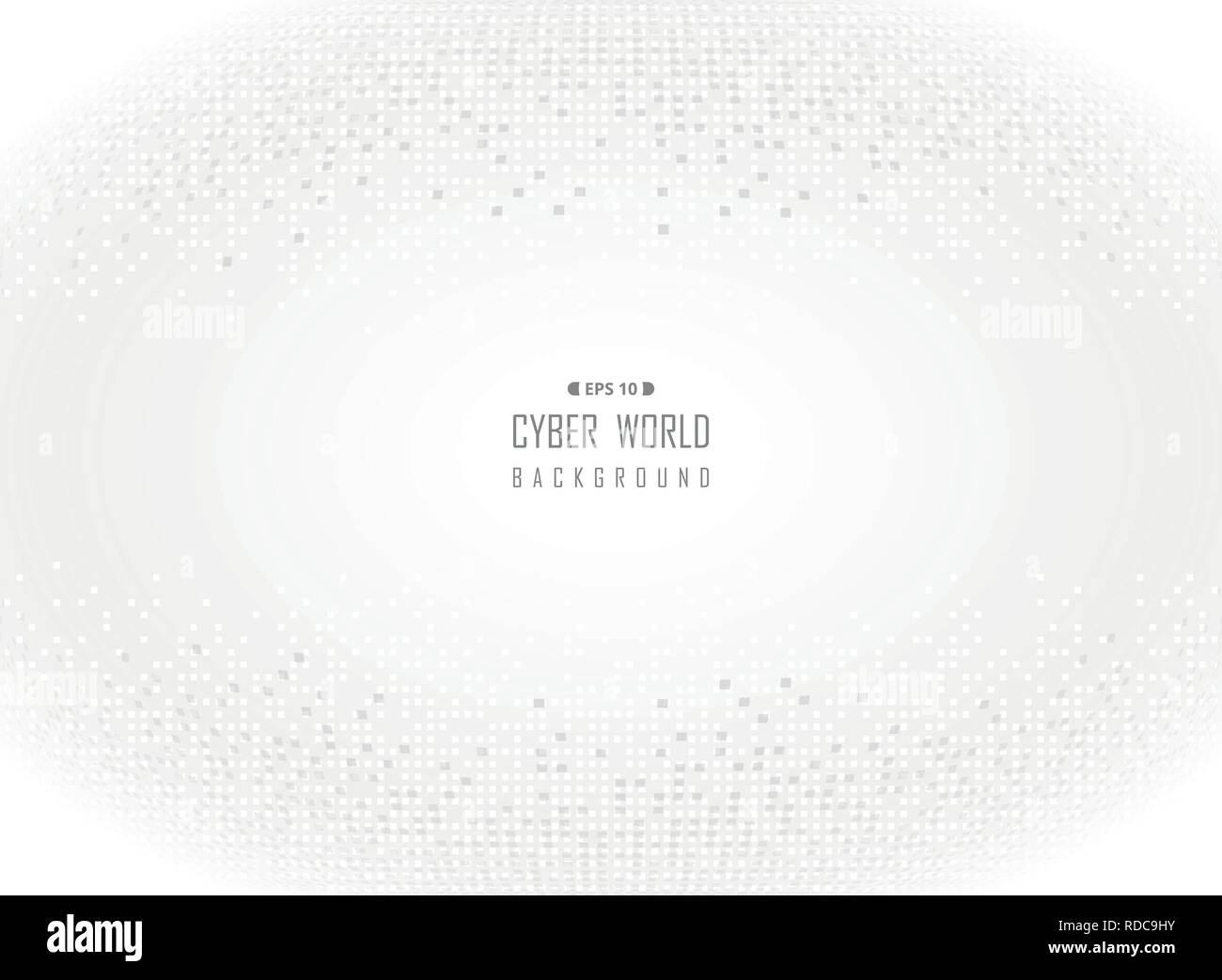 Cyber world of gray digital white background. illustration vector eps10 Stock Vector
