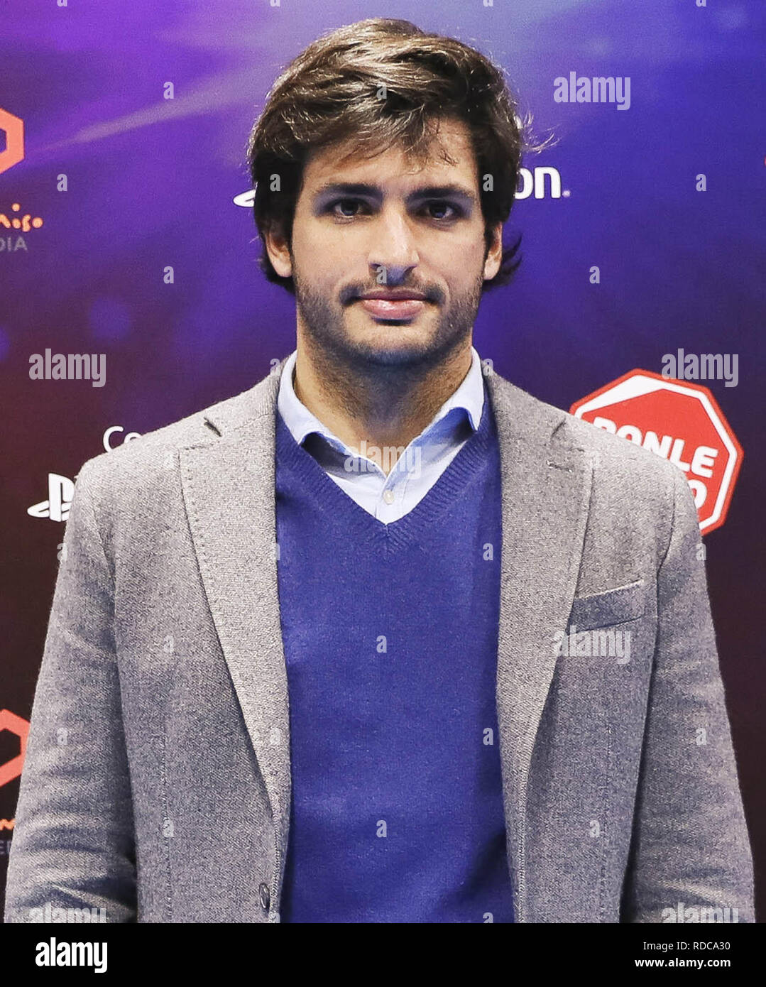 Spanish Formula One driver Carlos Sainz presents the new campaign 'Ponle freno' ('Put the Brake