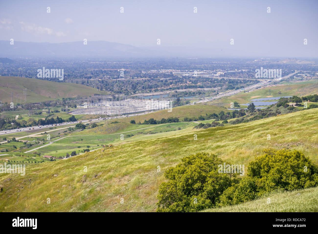 View of the bayshore freeway and the PG&E Metcalf electricity