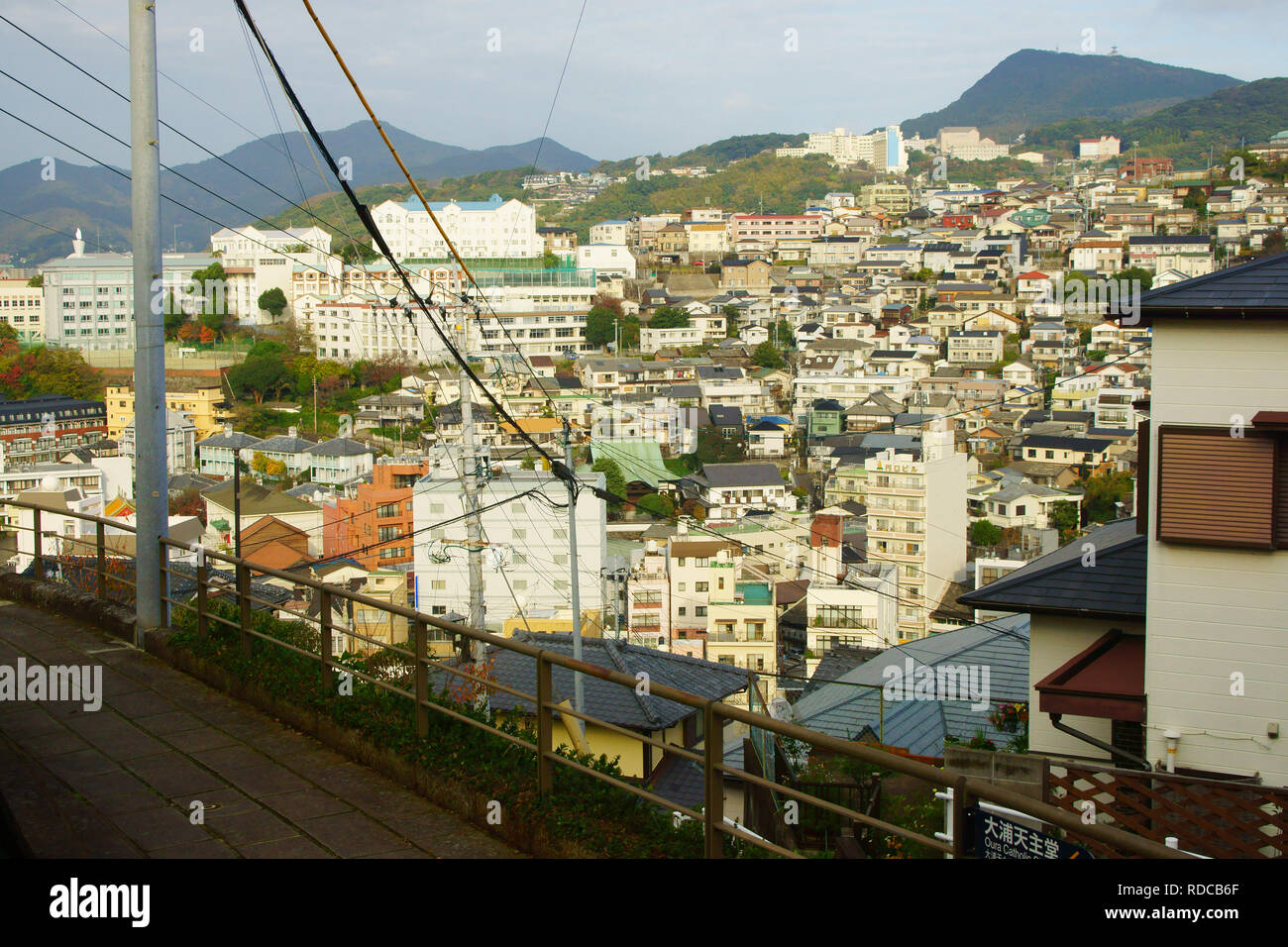 Townscape in Nagasaki City, Nagasaki Prefecture, Japan Stock Photo