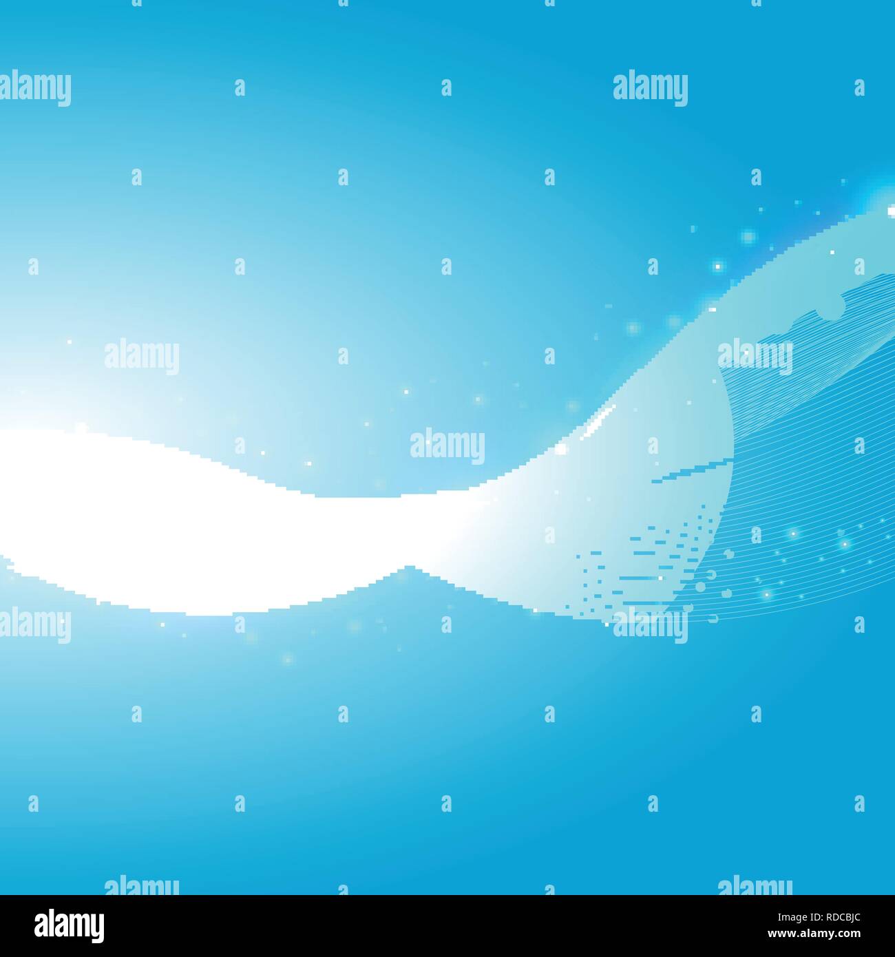 Abstract waves lines glowing with sparkling elements blue background. Vector illustration Stock Vector