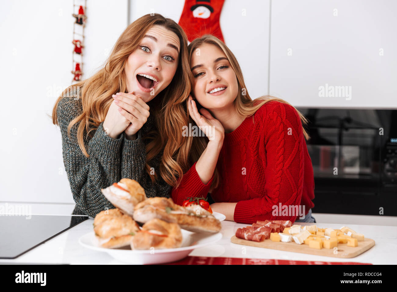 Happy girls celebrating christmas hi-res stock photography and images ...