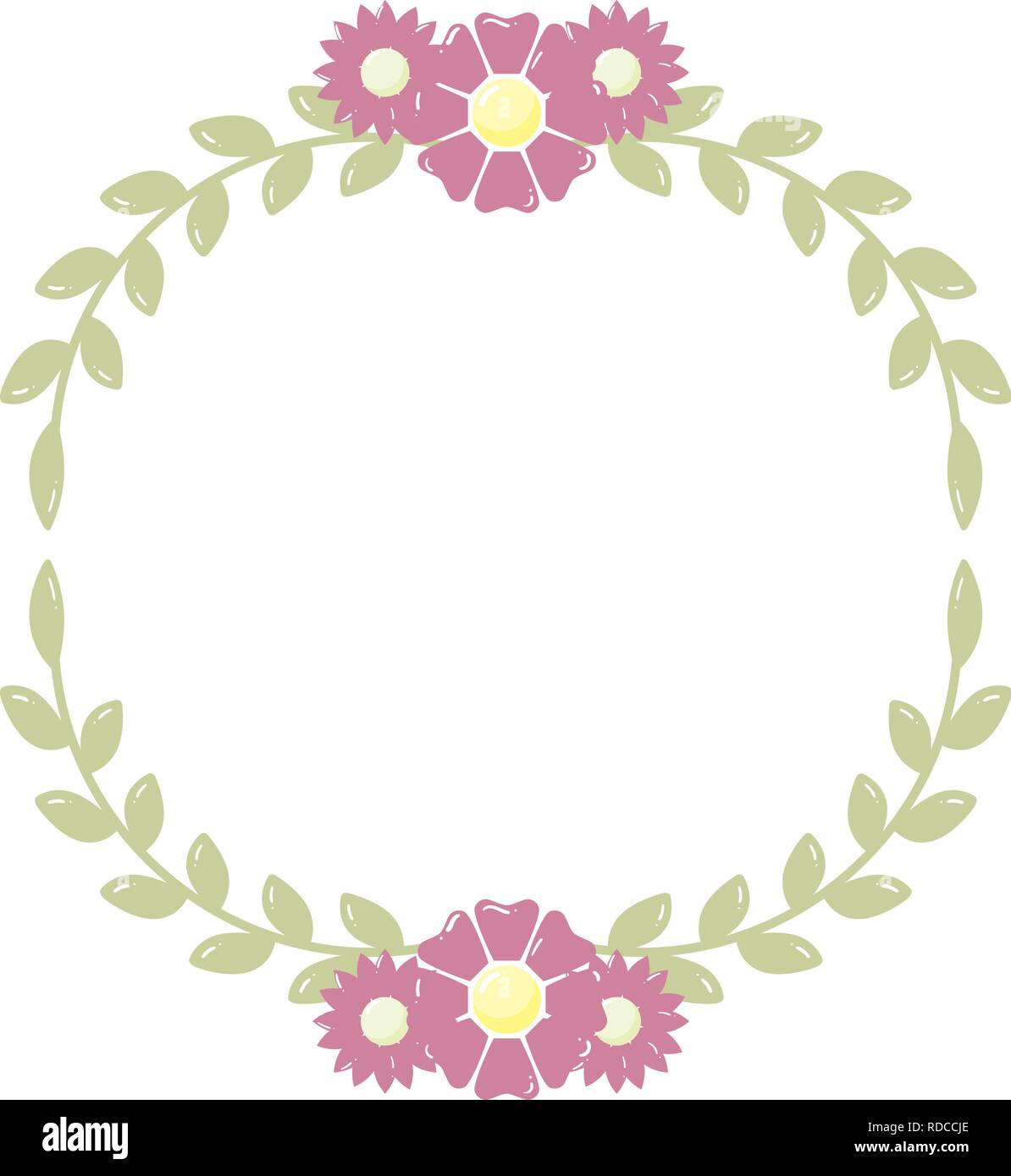 wreath flowers leaves Stock Vector Image & Art - Alamy