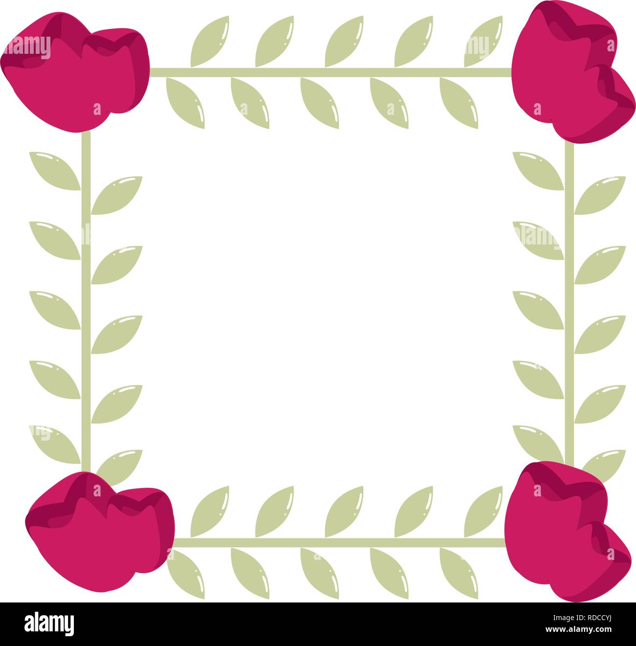 floral frame flowers decoration Stock Vector Image & Art - Alamy