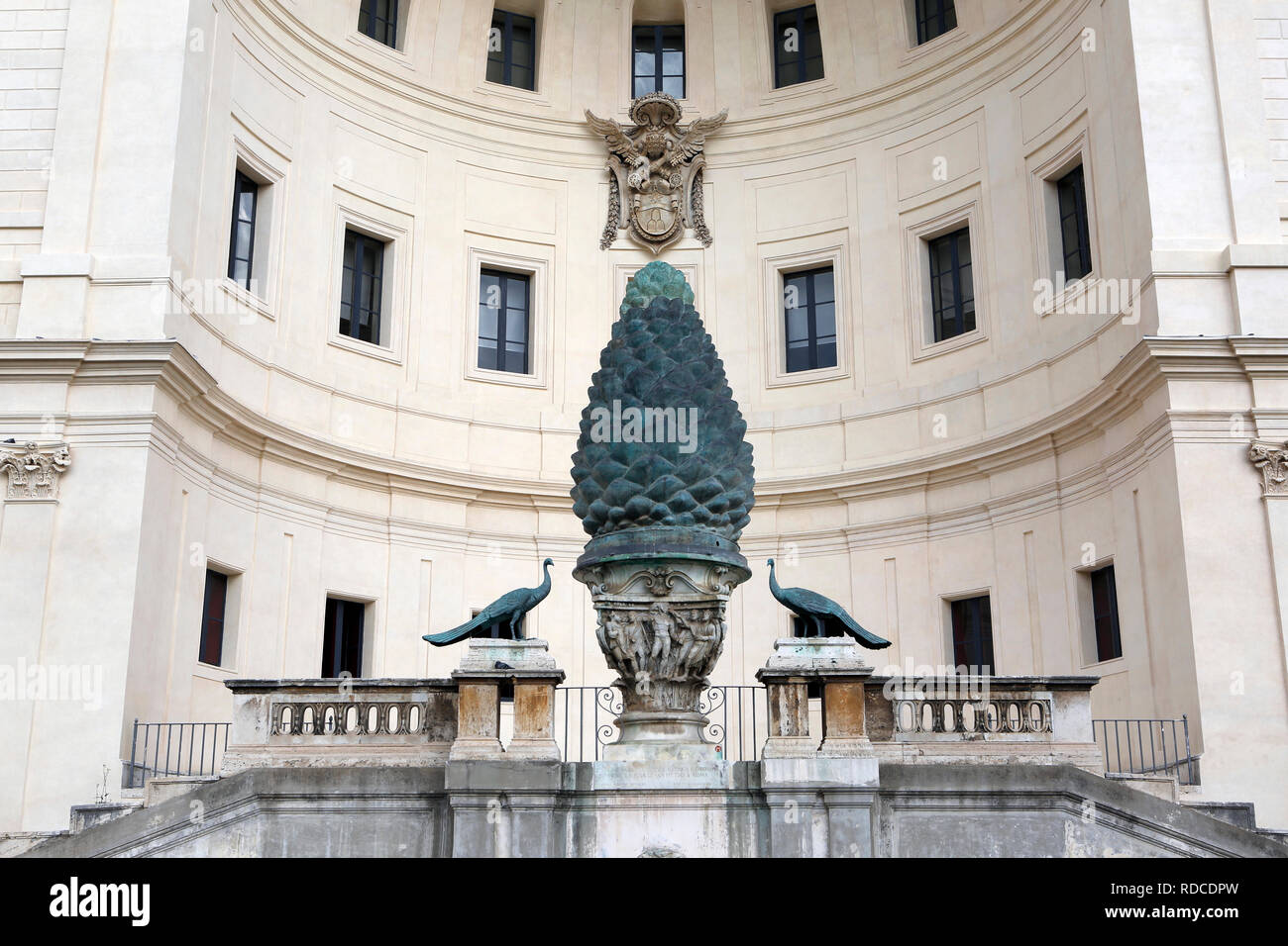 Pigna or Pine Cone, a Roman marble sculpture from the 1st century, Belvedere Courtyard, Vatican Museum, Italy Stock Photo