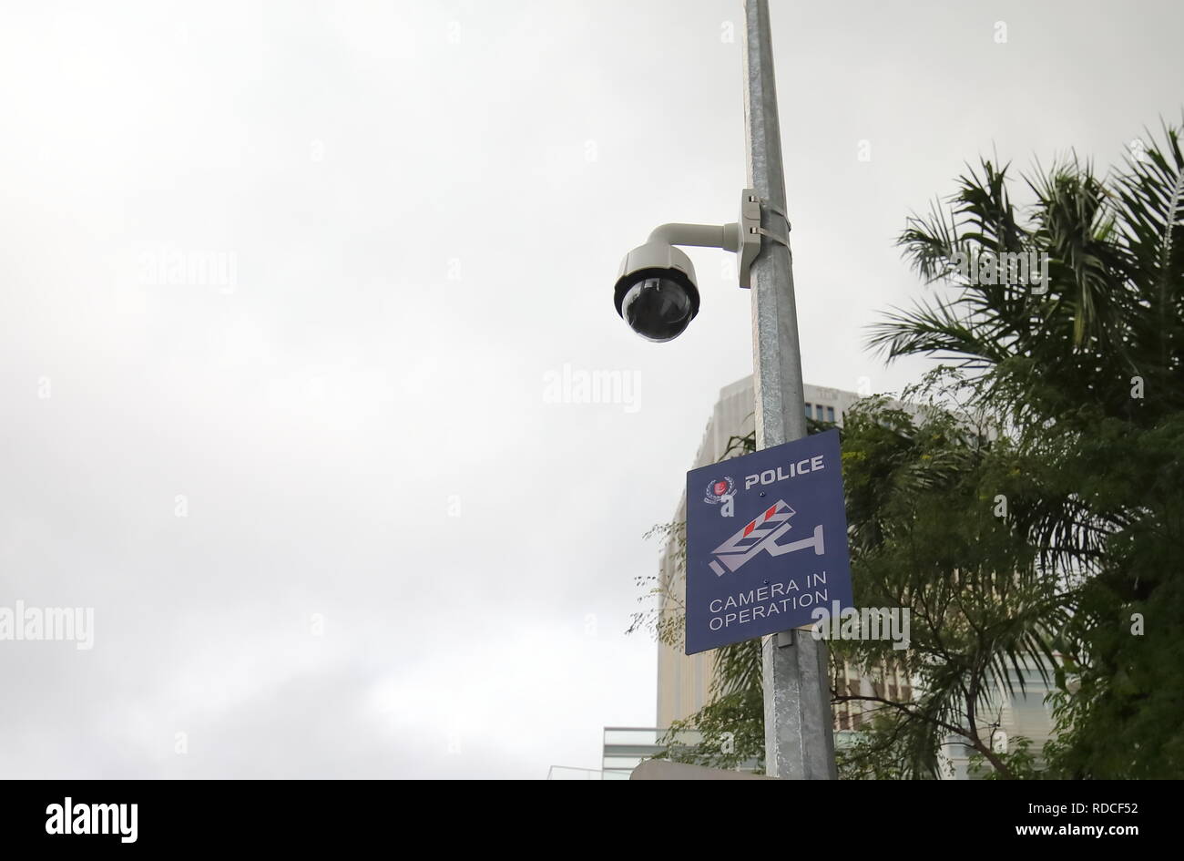 Surveillance camera in downtown Singapore Stock Photo Alamy
