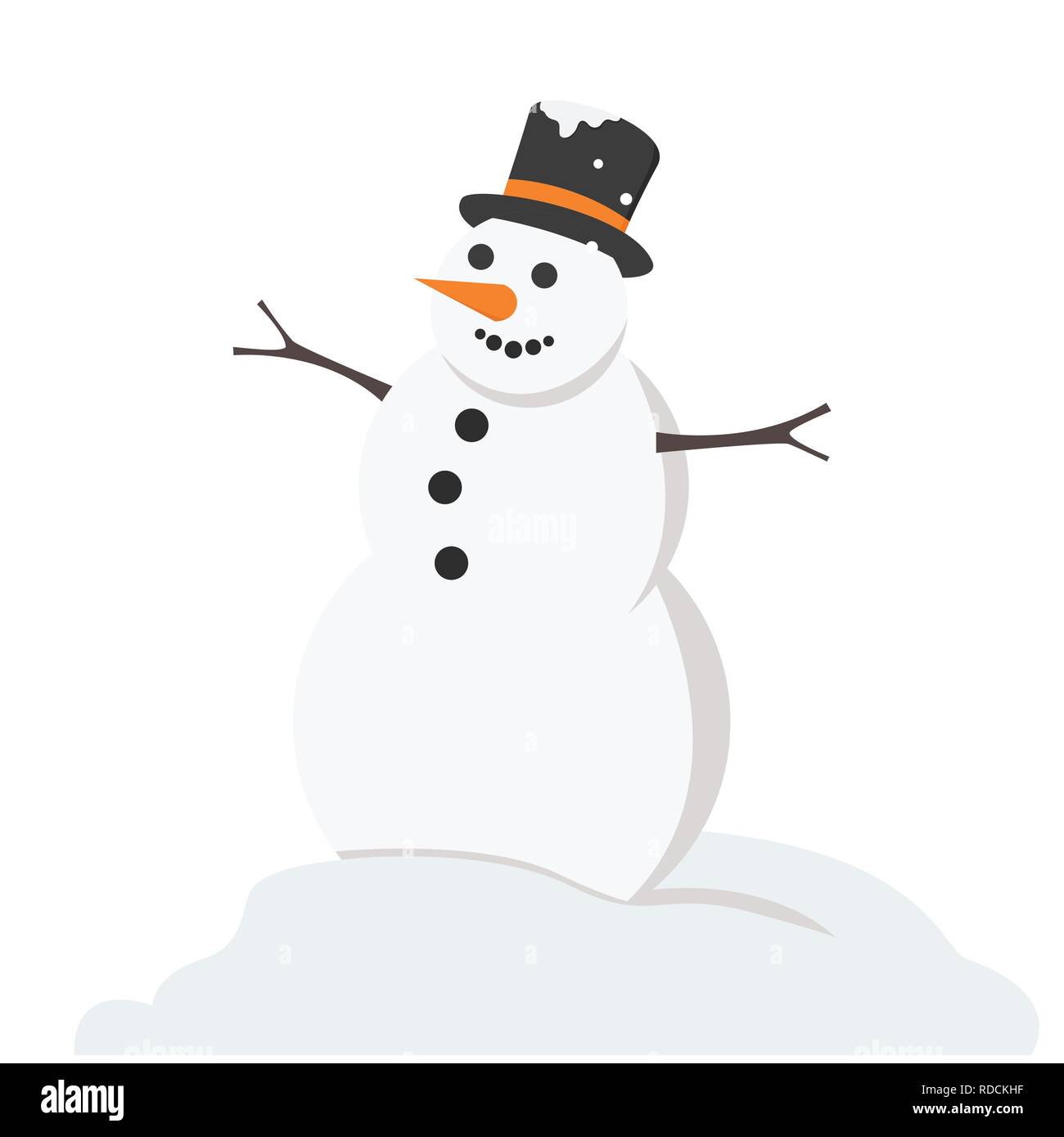 Snowman on white background for graphic and web design, Modern simple vector sign. Internet concept. Trendy symbol for website design web button or mobile app. Stock Vector