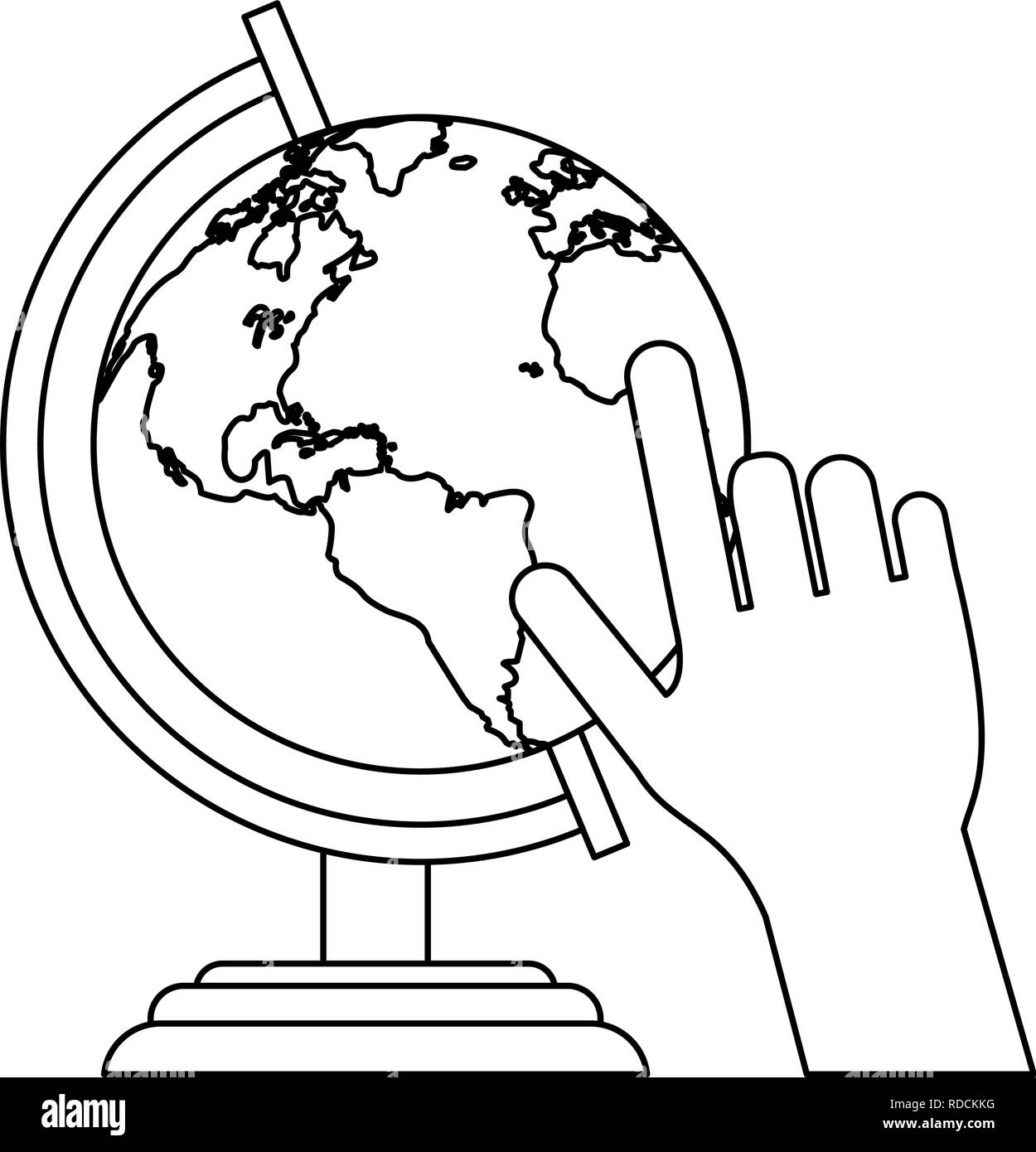 hand pointing world globe Stock Vector Image & Art - Alamy