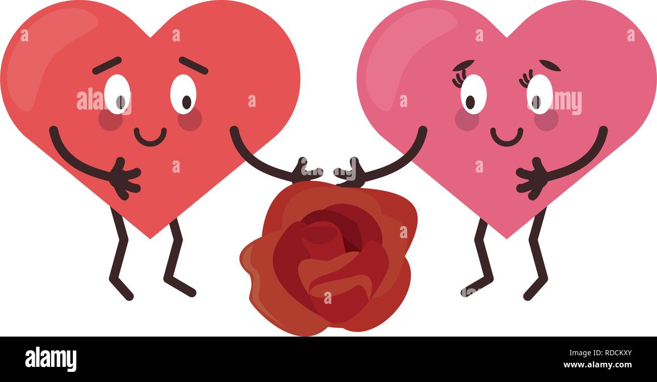 cute hearts in love cartoons Stock Vector Image & Art - Alamy