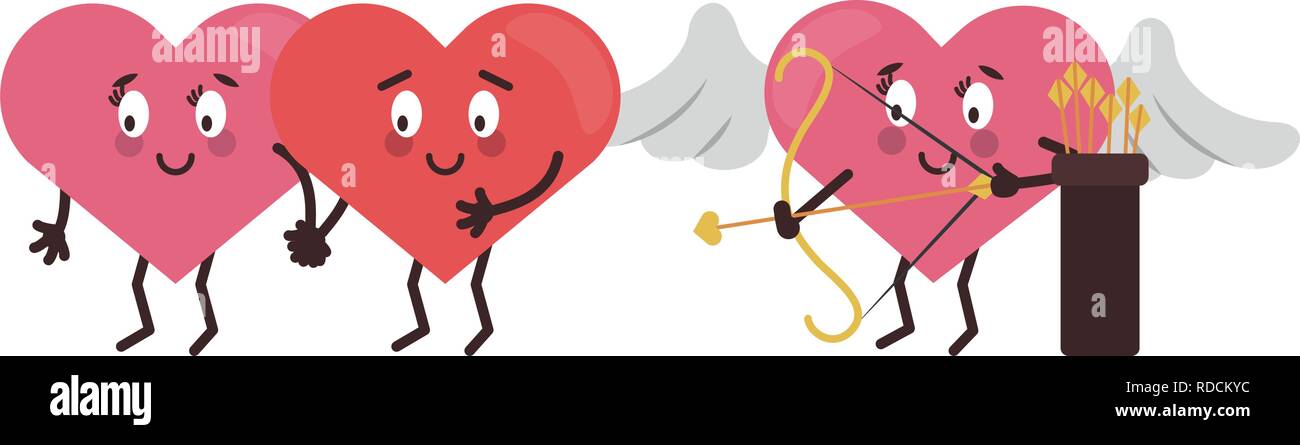 cute hearts in love cartoons Stock Vector Image & Art - Alamy