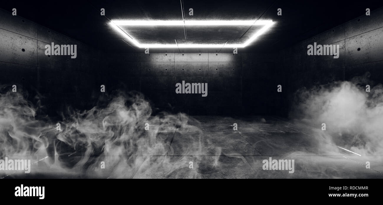 Futuristic Dark Sci Fi Led Neon Glowing Ceiling Rectangle