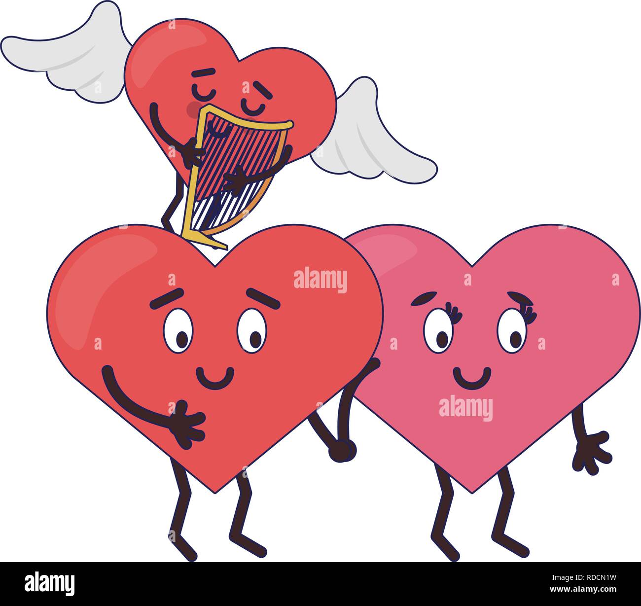 cute hearts in love cartoons Stock Vector Image & Art - Alamy