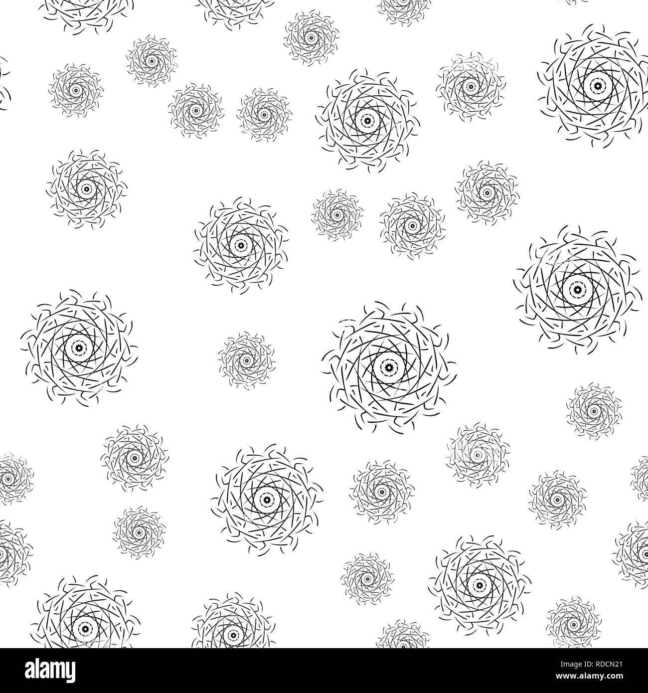 Mandala seamless pattern on white background. Coloring pages for adults. Coloring book. Ornamental hand drawn doodle nature ornamental mandala vector. Stock Vector