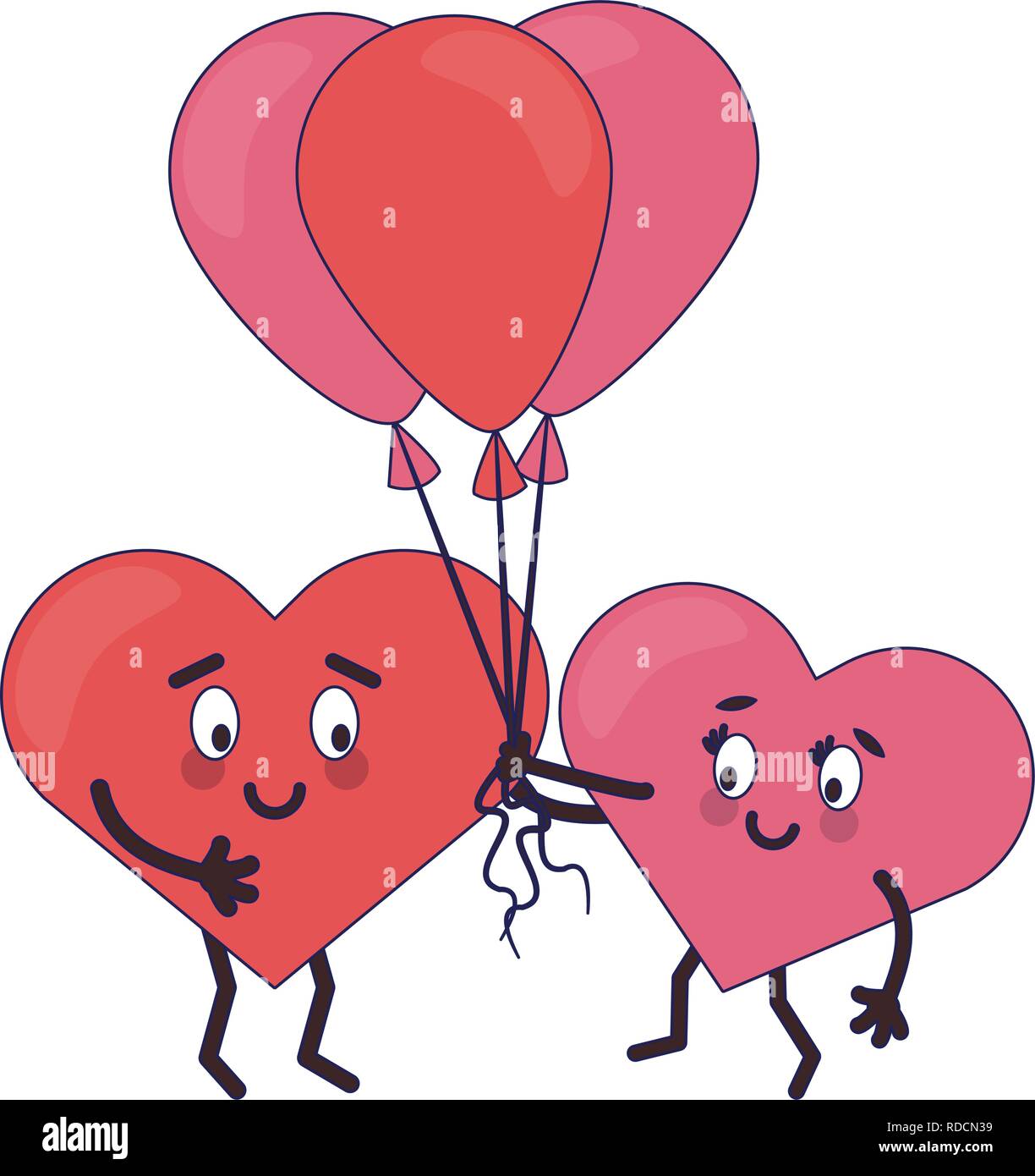 cute hearts in love cartoons Stock Vector Image & Art - Alamy