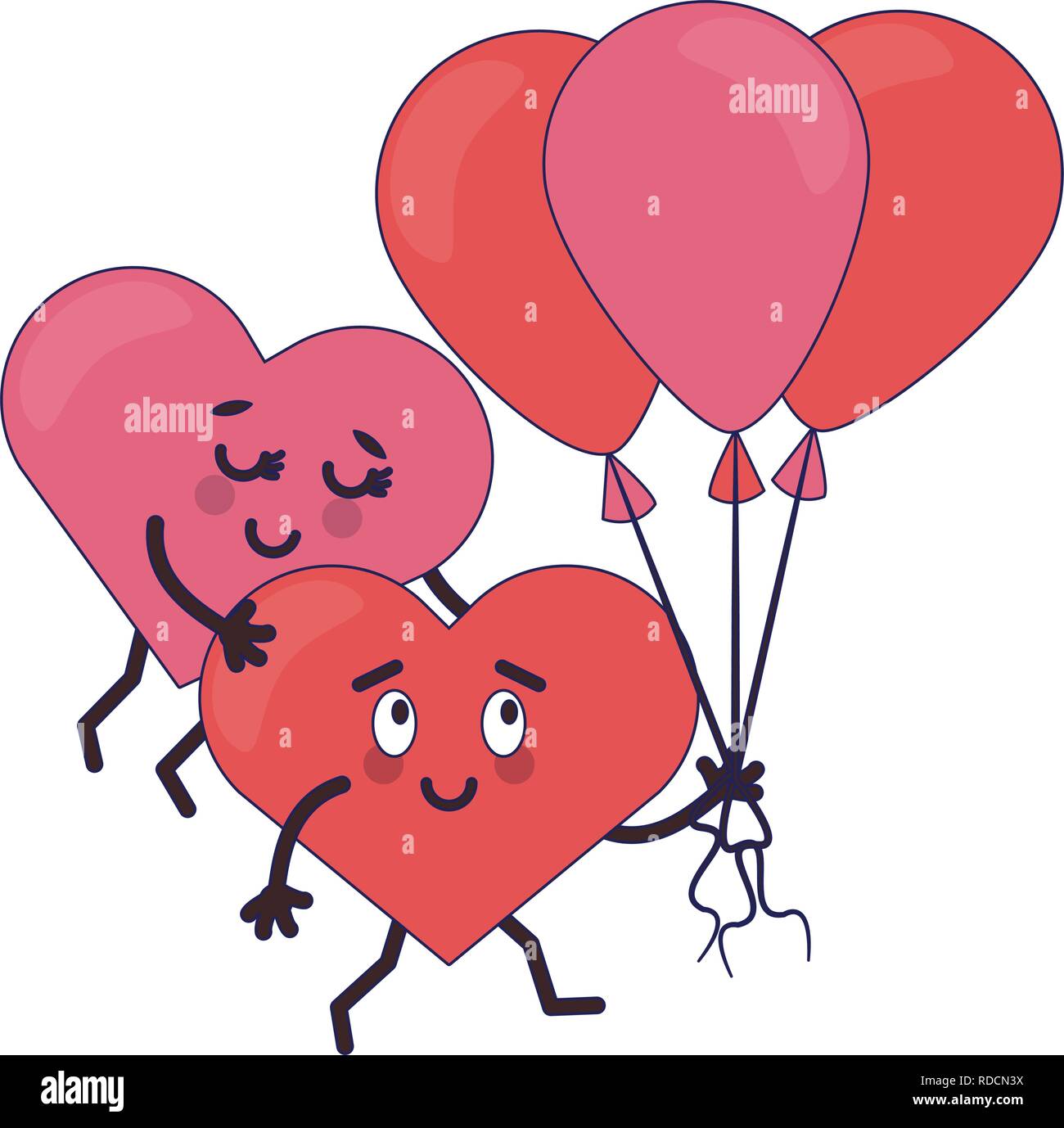 cute hearts in love cartoons Stock Vector Image & Art - Alamy