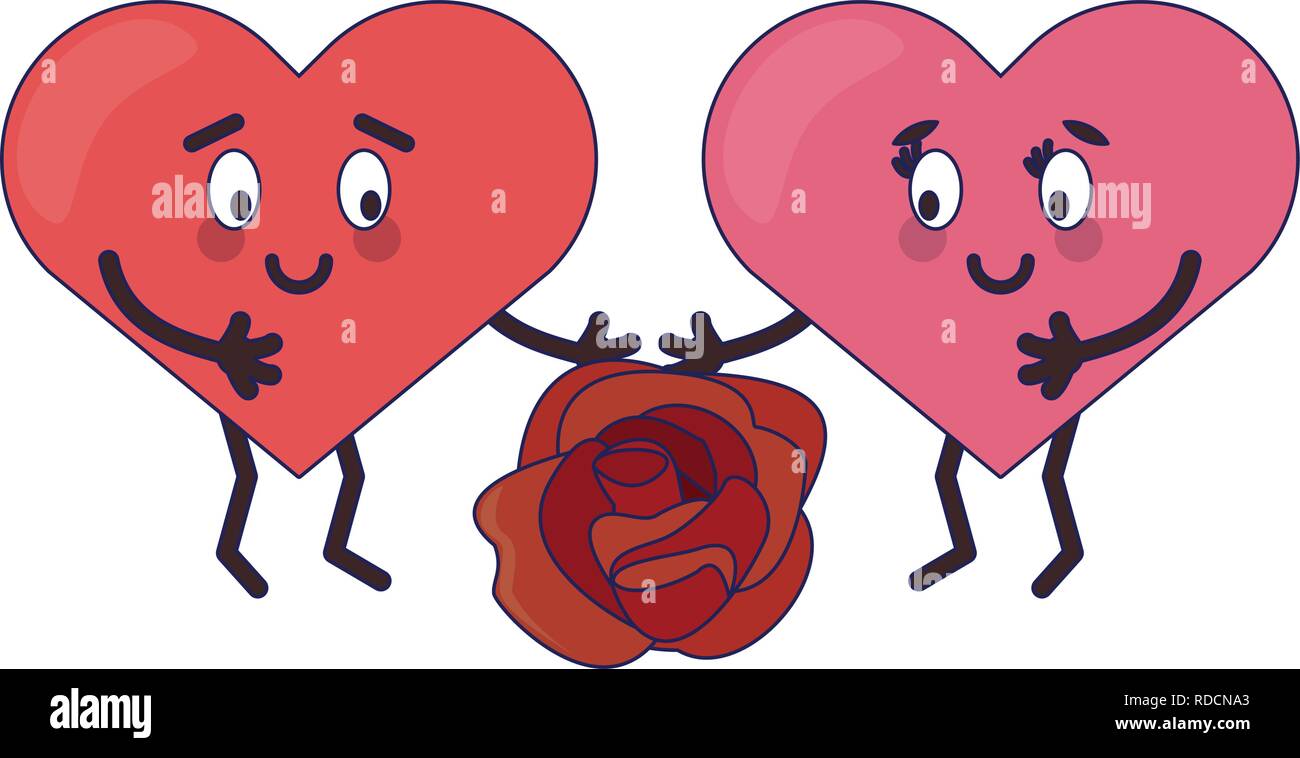 cute hearts in love cartoons Stock Vector Image & Art - Alamy