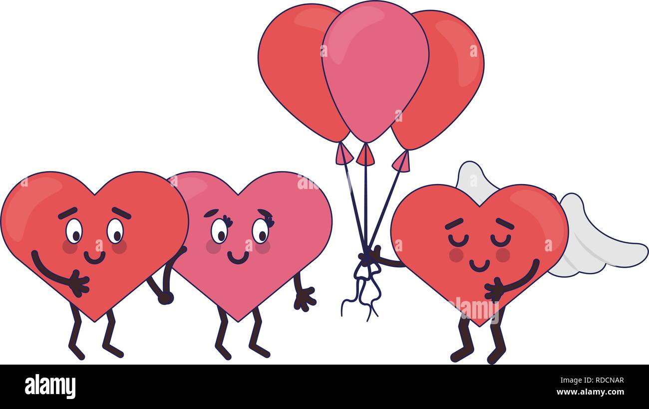 cute hearts in love cartoons Stock Vector Image & Art - Alamy