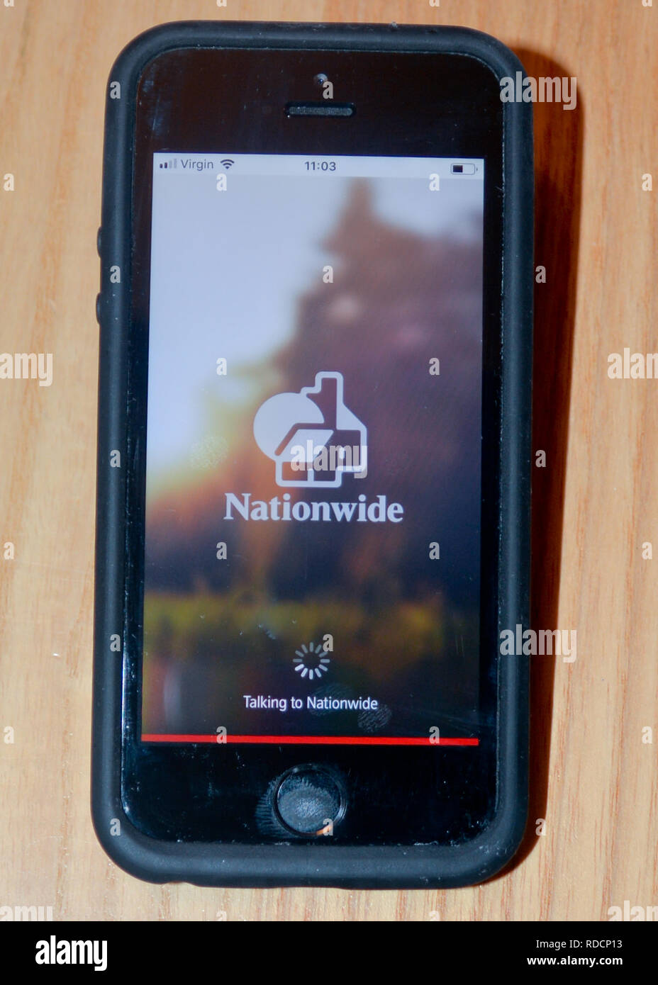Nationwide bank application on smart phone Stock Photo