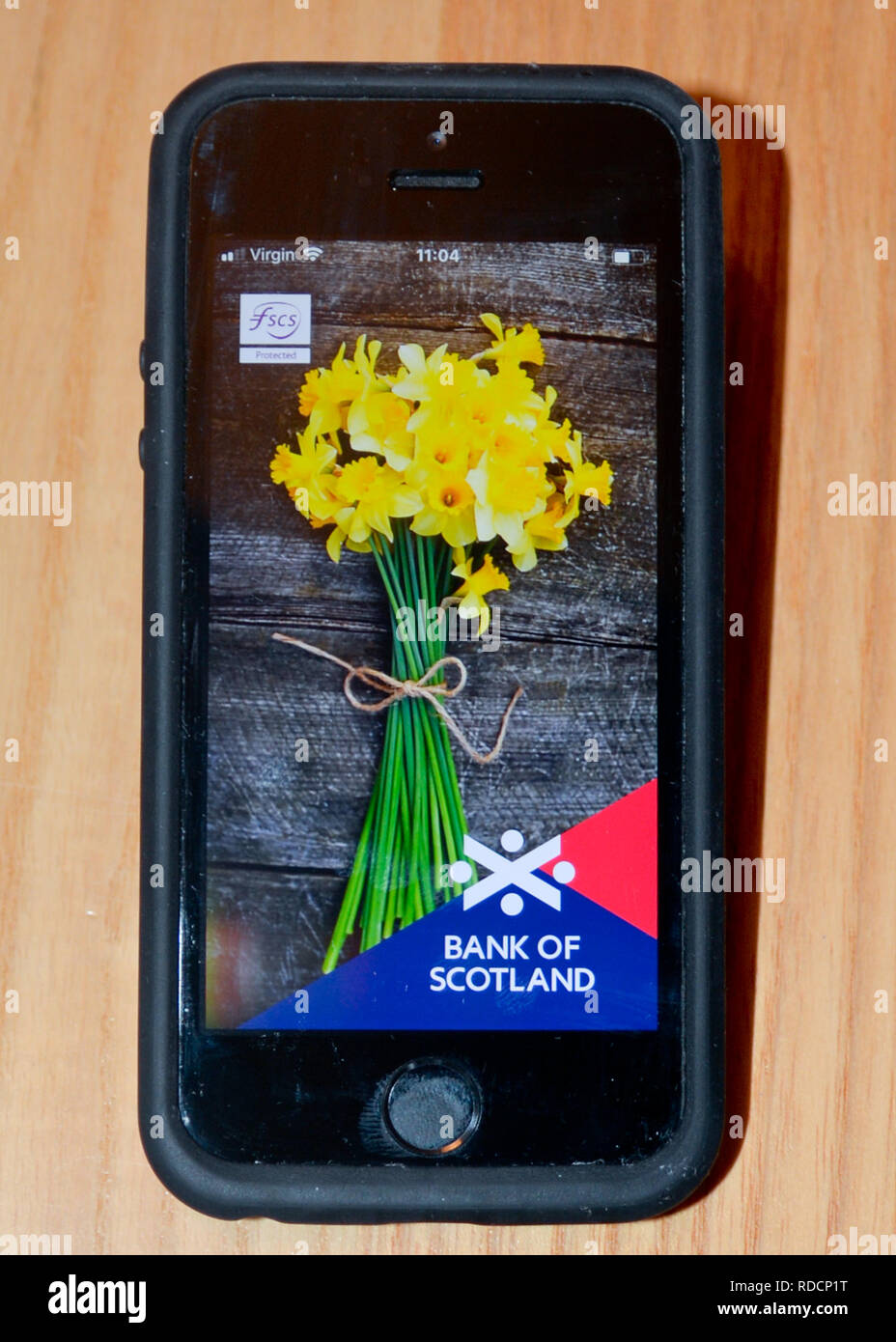 Royal Bank of Scotland RBS bank application on smart phone Stock Photo