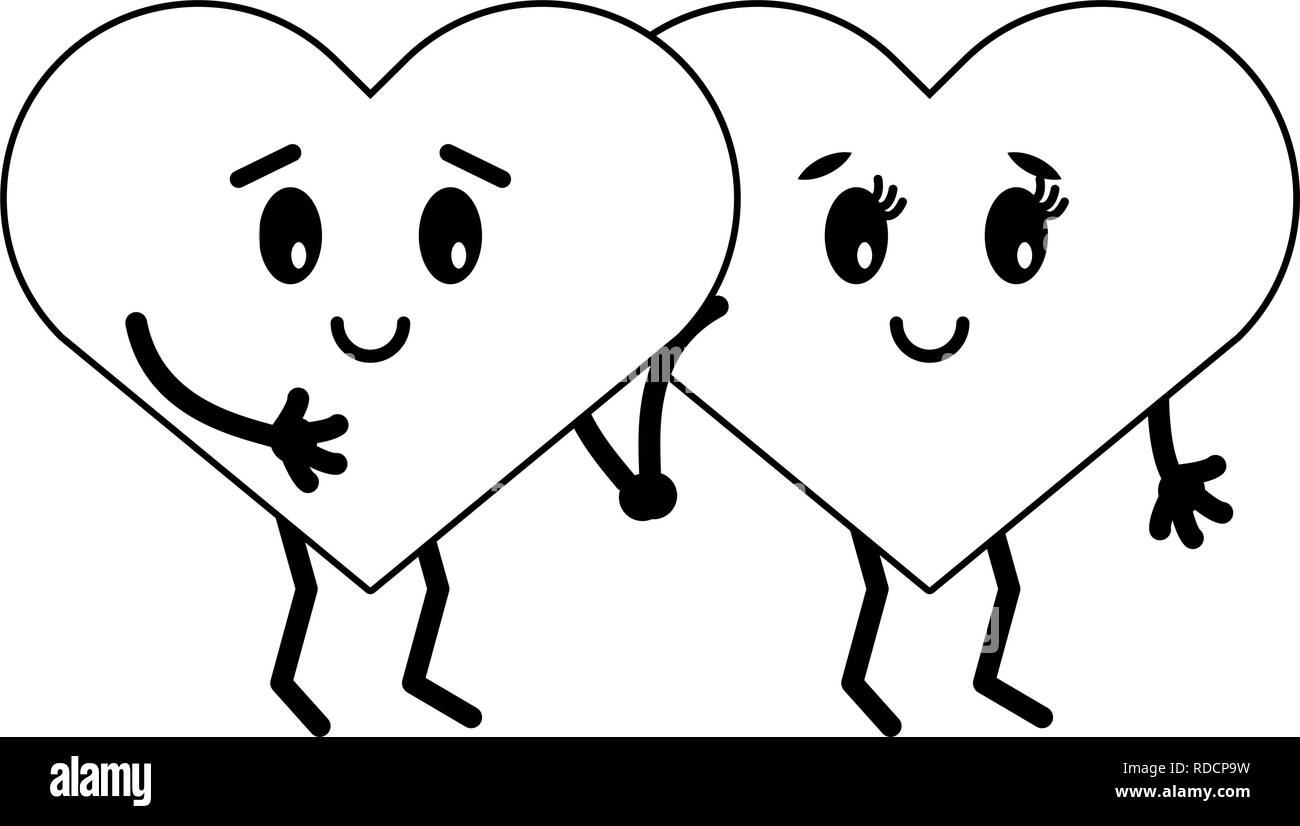 cute hearts in love cartoons Stock Vector Image & Art - Alamy