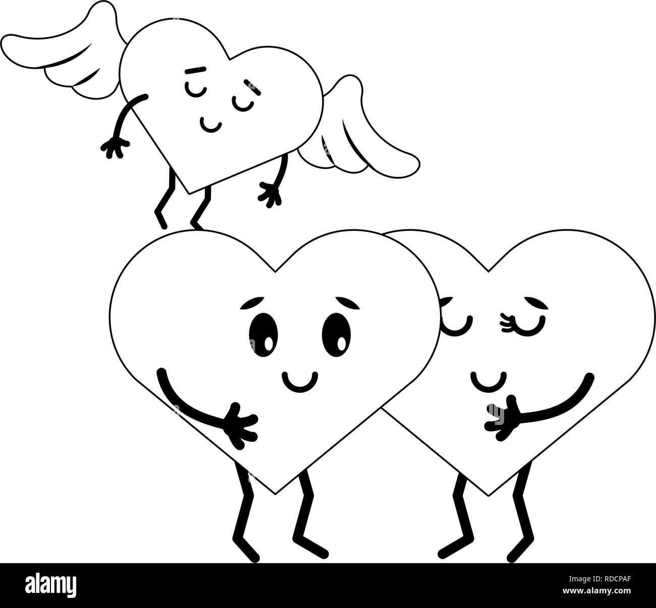 cute hearts in love cartoons Stock Vector Image & Art - Alamy