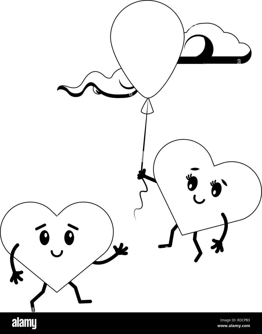 cute hearts in love cartoons Stock Vector Image & Art - Alamy
